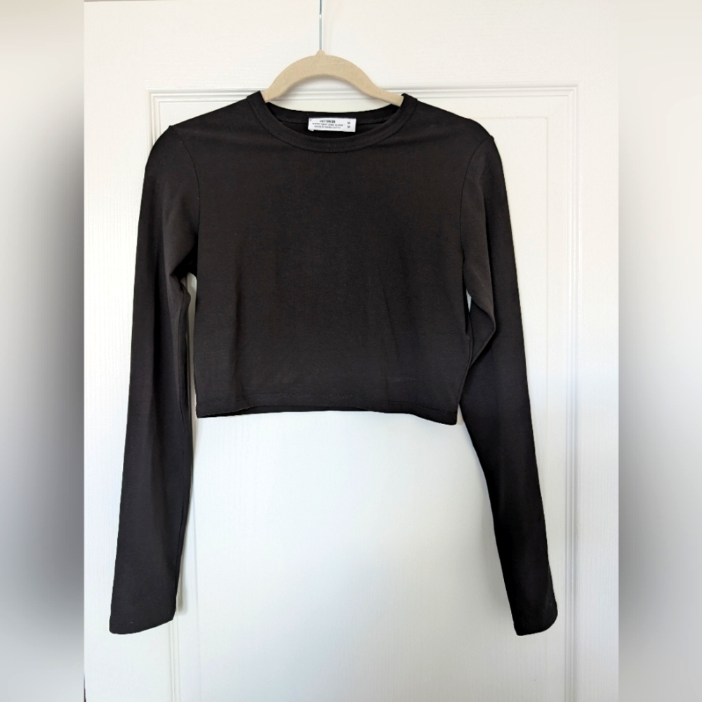 Cotton On Micro Crop Long Sleeve Top